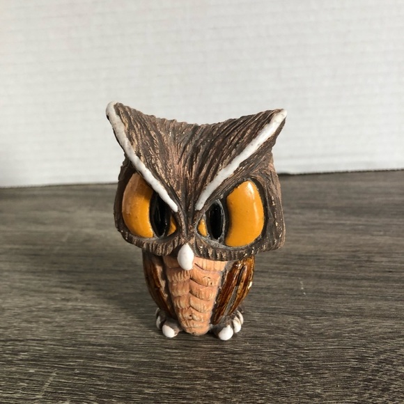 Vtg Owl Figurine Handmade in Uruguay - Picture 7 of 9